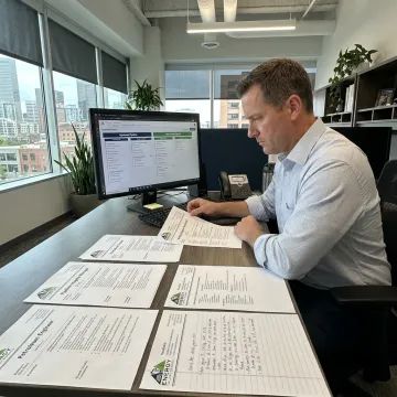Recruiter reviewing oil and gas candidate profiles
