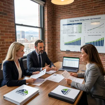 Accounting recruiter meeting with energy finance professionals