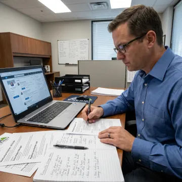 Recruiter reviewing engineering candidate profiles
