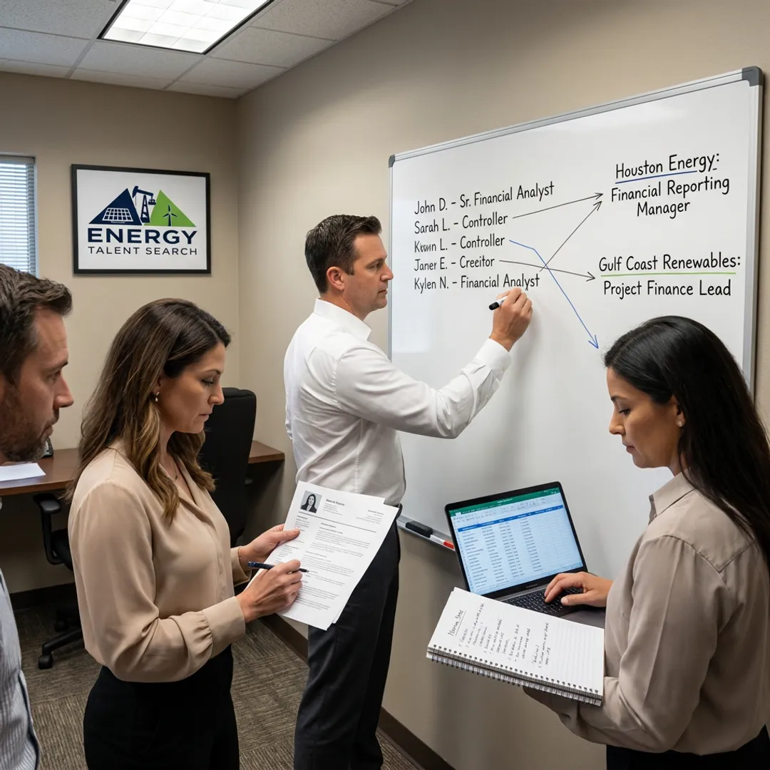 Recruiting team planning finance candidate placements