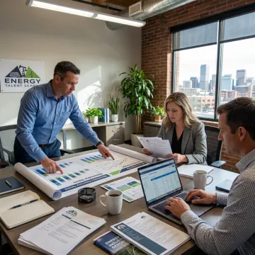 Denver energy staffing consultants reviewing candidate profiles