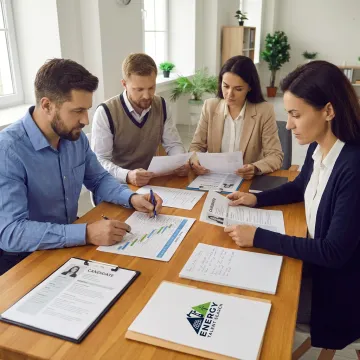 Recruiter planning energy staffing process