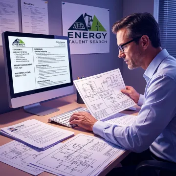 Recruiter reviewing technical energy candidate profiles