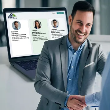 Recruiter reviewing energy candidate profiles