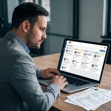 Remote energy recruiter reviewing engineering candidates