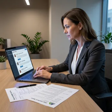 Recruiter reviewing finance candidate profiles