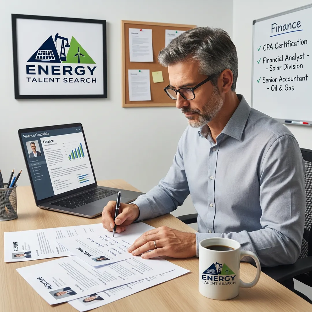 Recruiter reviewing finance candidate profiles
