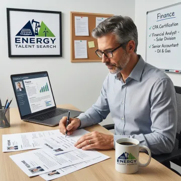 Recruiter reviewing finance candidate profiles