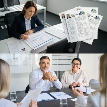 Recruiter reviewing finance candidates