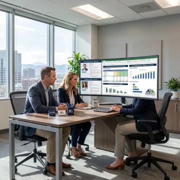 Energy finance recruiter reviewing candidate profiles