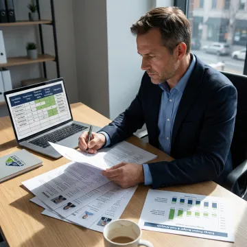 Recruiter screening finance candidates for energy company hiring