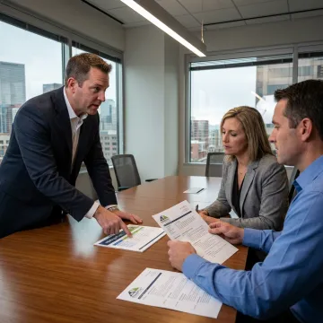 Financial recruiter meeting with energy industry hiring team
