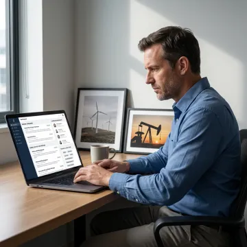 Recruiter reviewing energy sector science job candidates