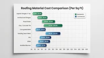 Roofing material installed cost per square foot comparison chart 2026
