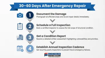 4-step post-emergency roof repair transition to planned maintenance program process