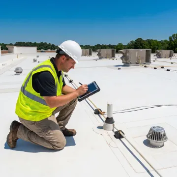 Industrial roof inspection on a manufacturing facility