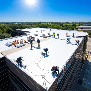 White Membrane Roofing Installation in Austin, TX