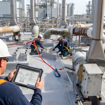 Commercial roofing inspection and repair process