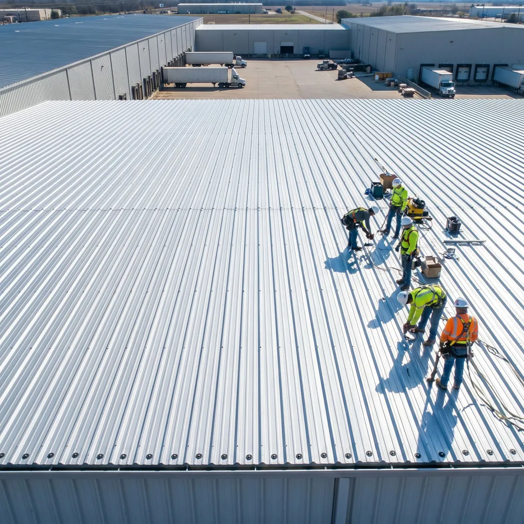 Commercial Metal R-Panel Roofing Installation