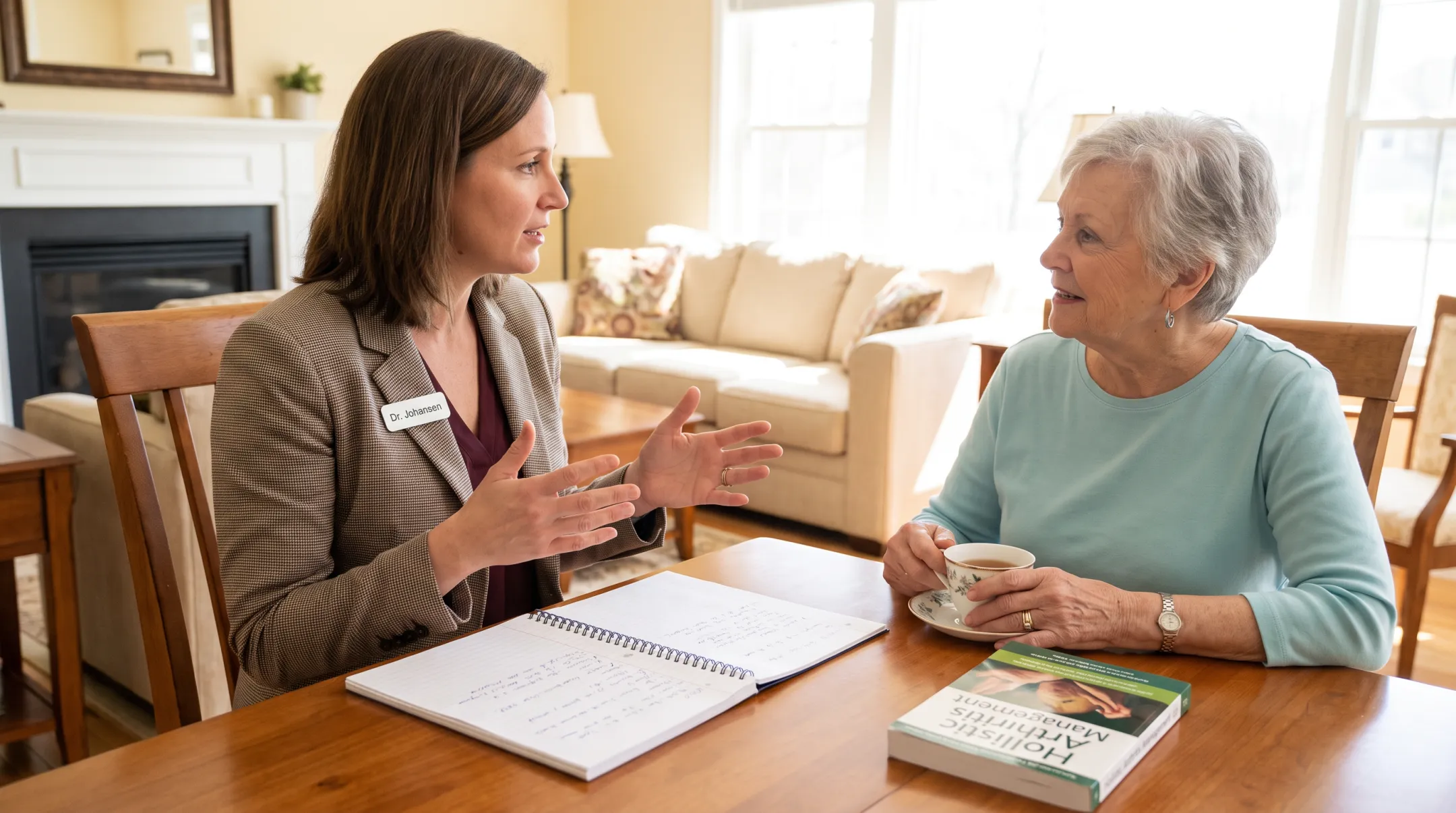 Naturopathic practitioner providing personalized arthritis wellness consultation