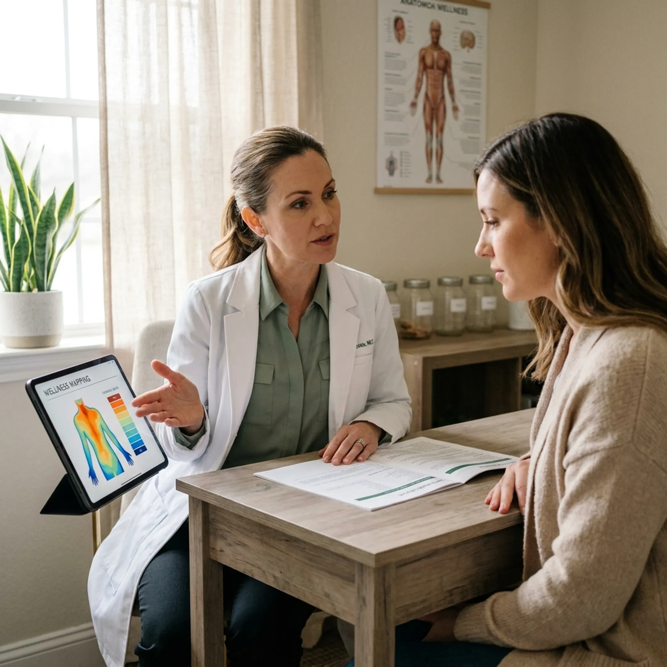 Doctor discussing personalized naturopathic wellness recommendations with a patient