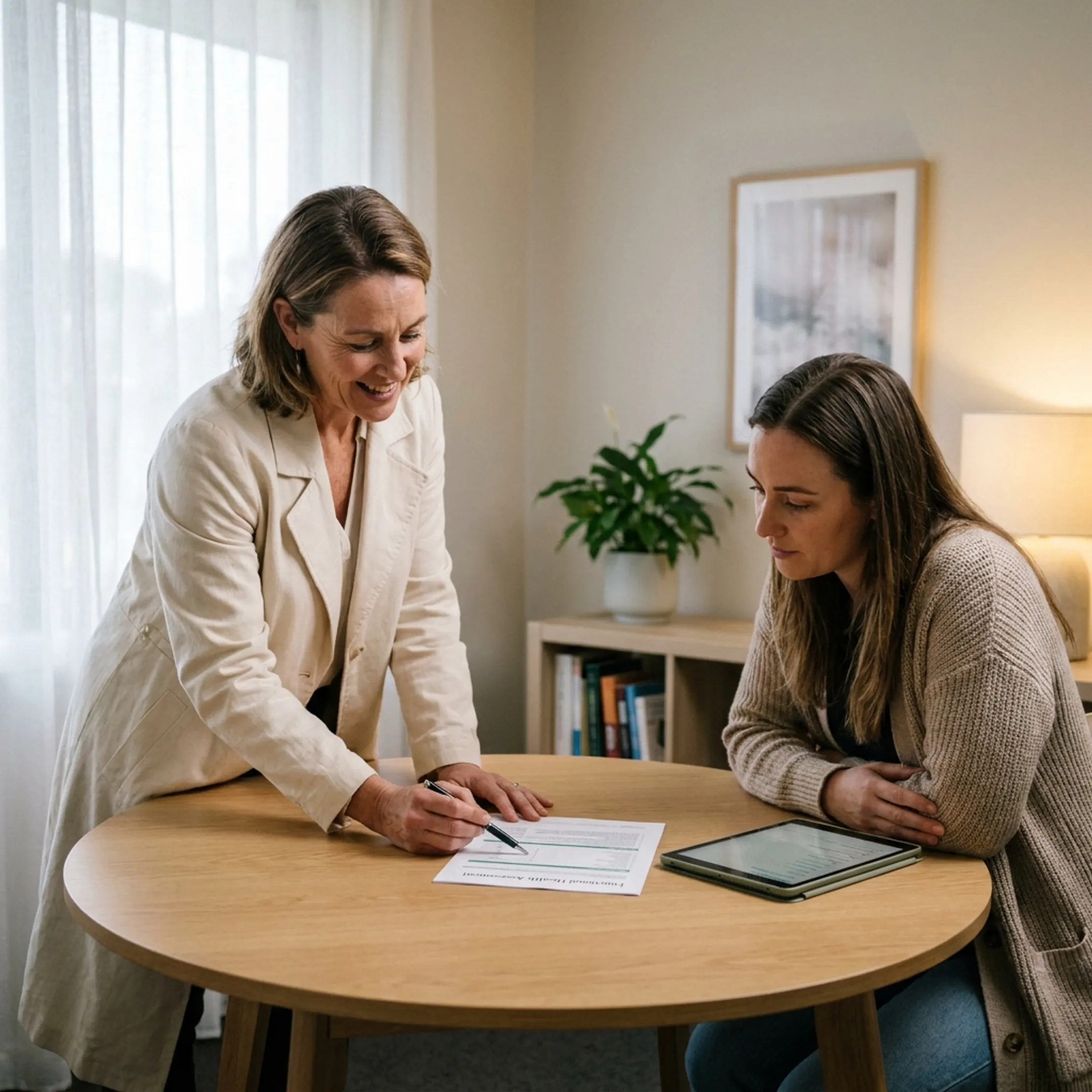 Practitioner reviewing functional wellness assessment results