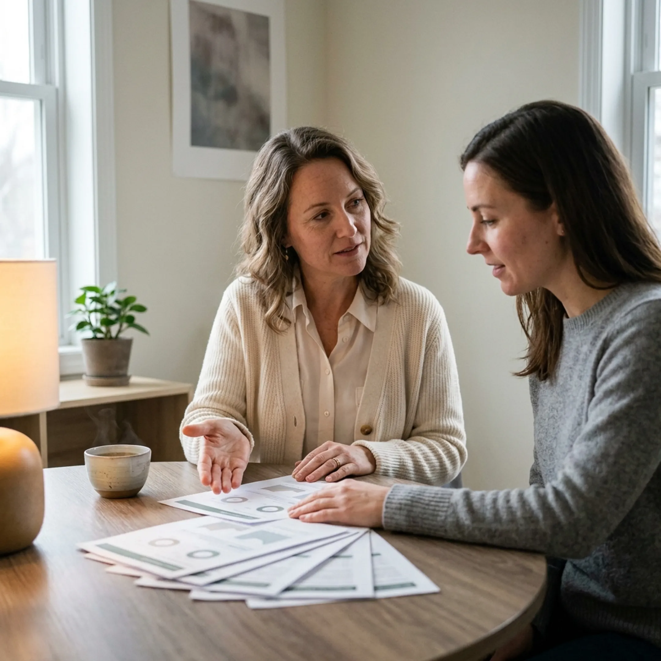 Naturopath discussing personalized wellness recommendations with a client