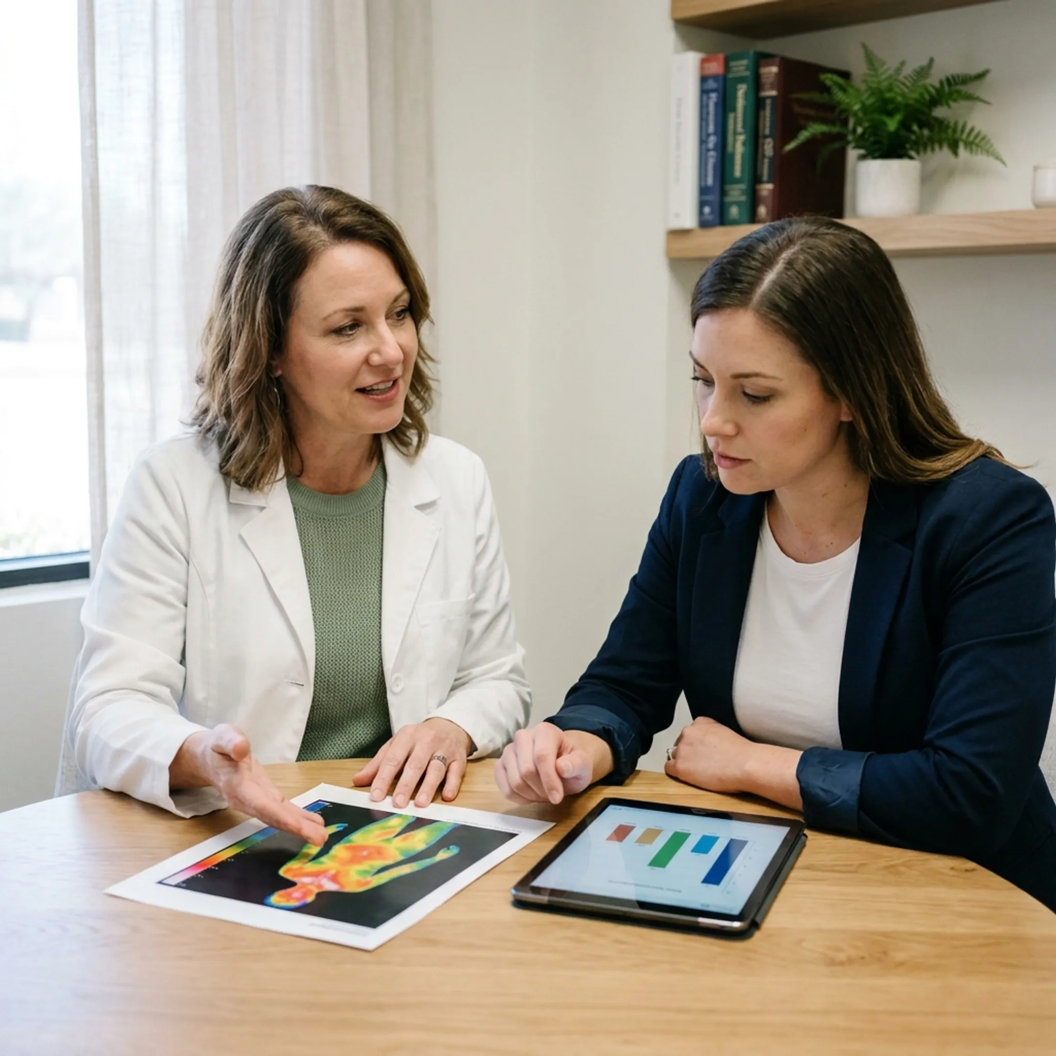 Doctor reviewing personalized wellness assessment results