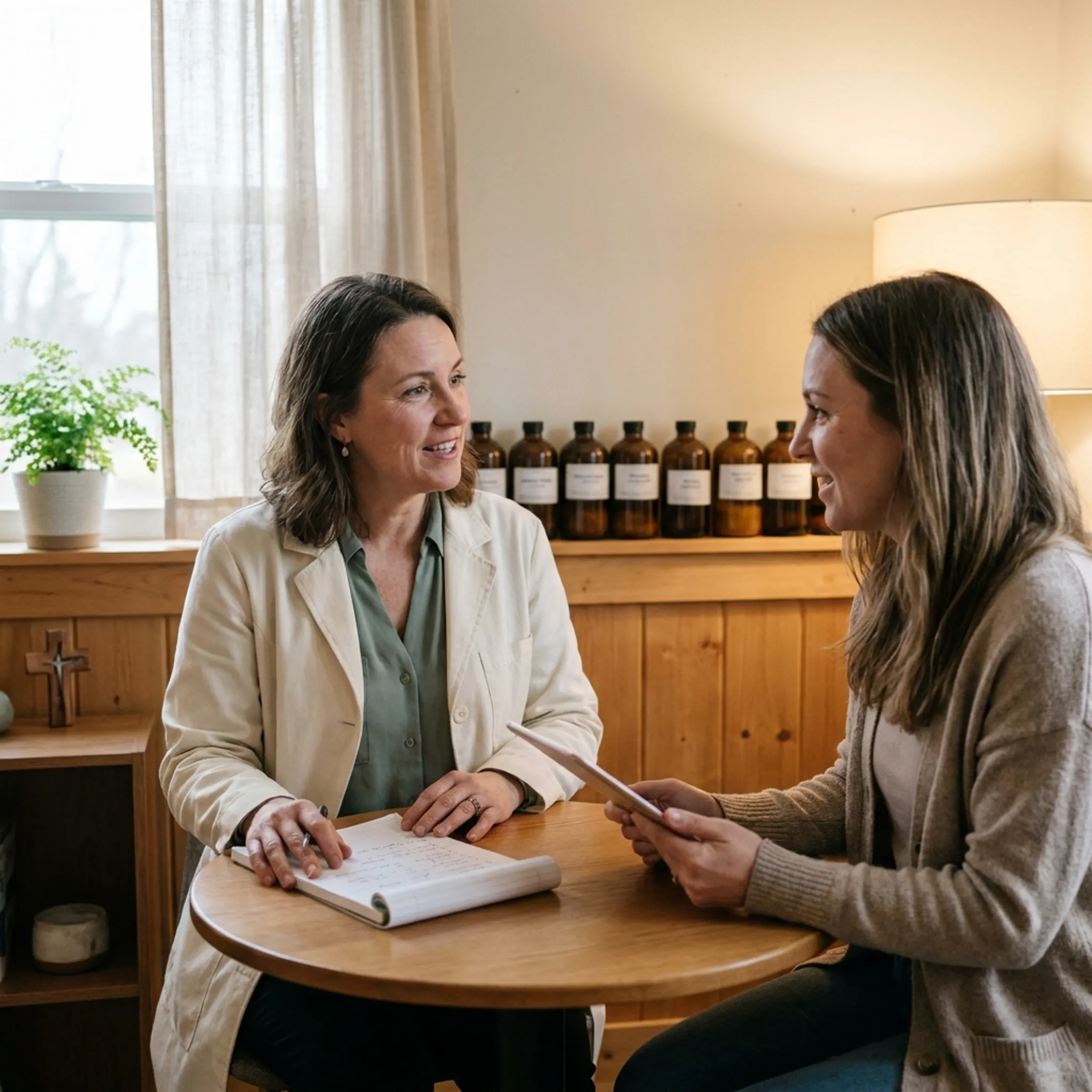 Naturopathic doctor providing personalized wellness consultation