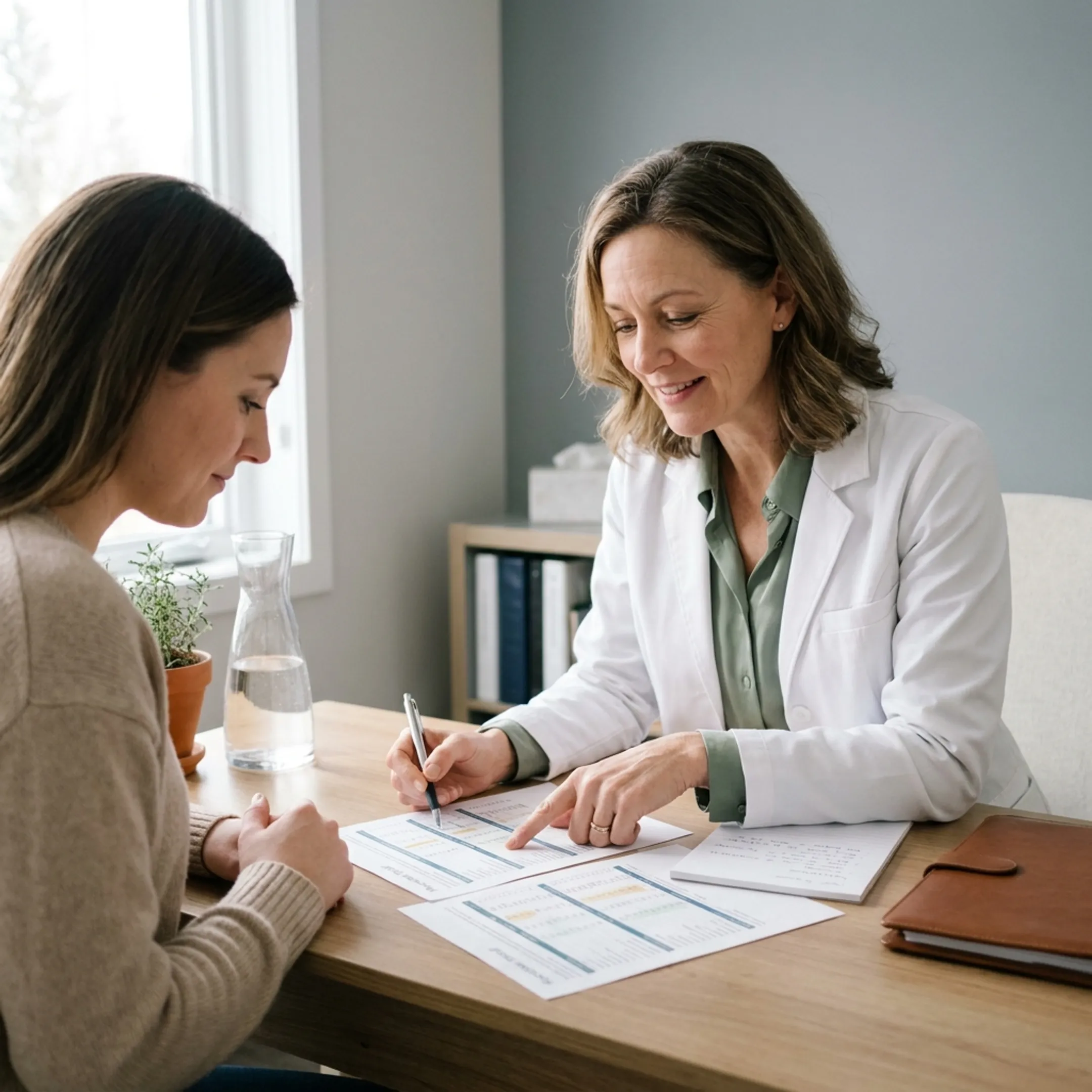Practitioner reviewing functional wellness assessment results