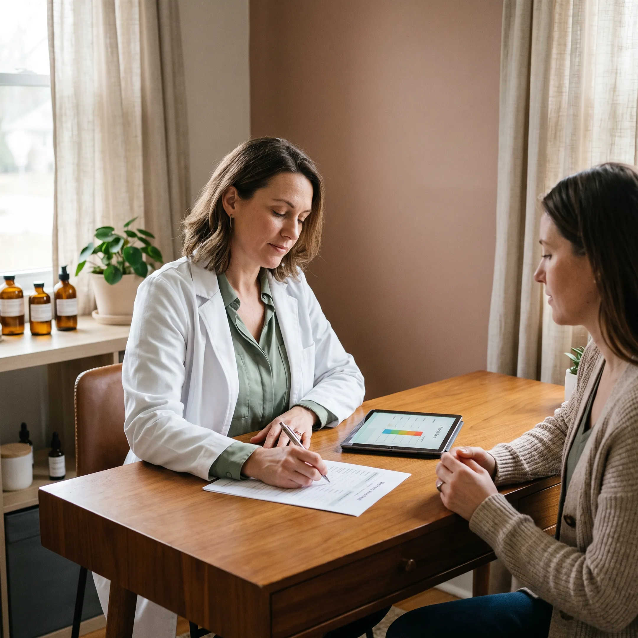 Naturopathic doctor creating a personalized wellness plan