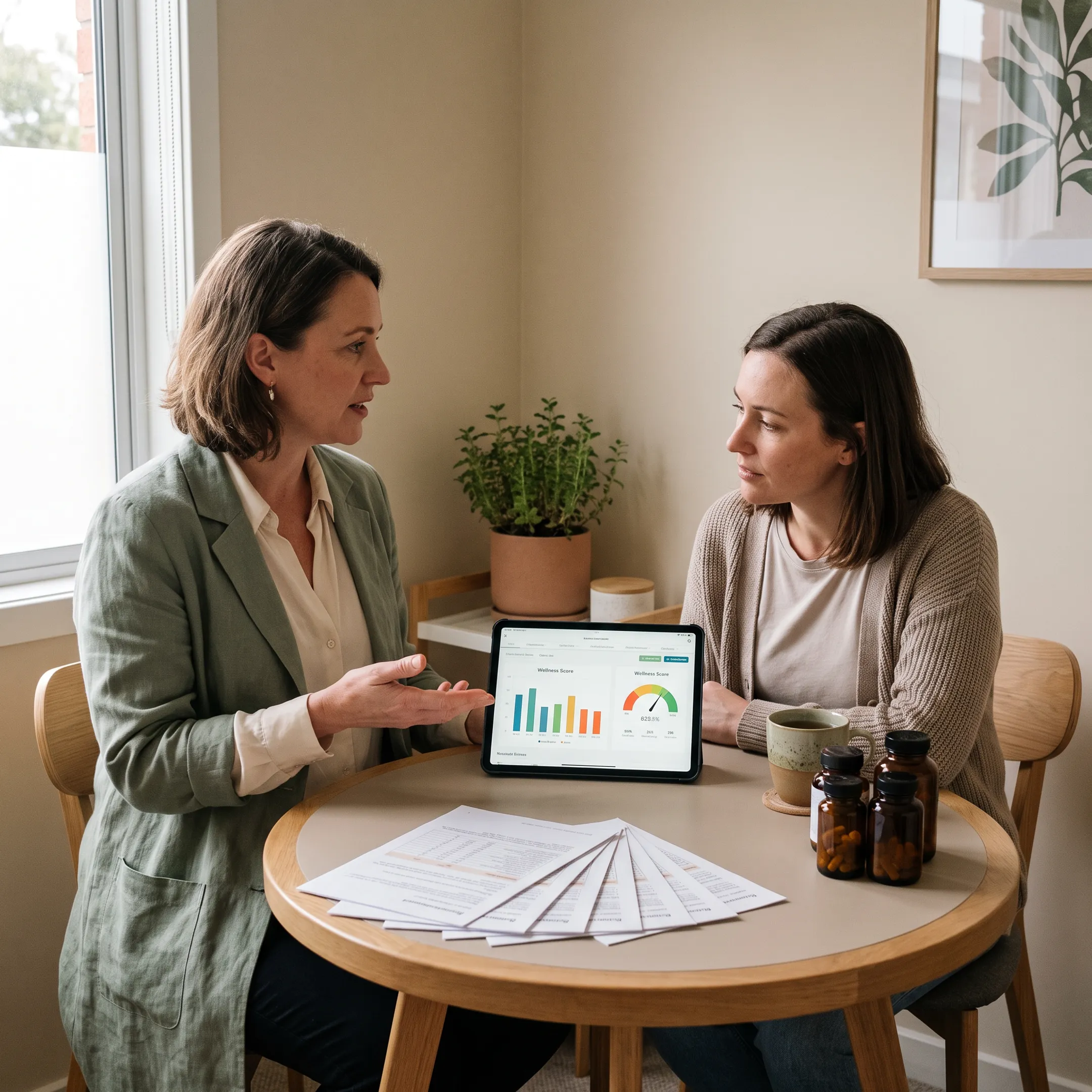 Holistic wellness consultation with functional health testing information