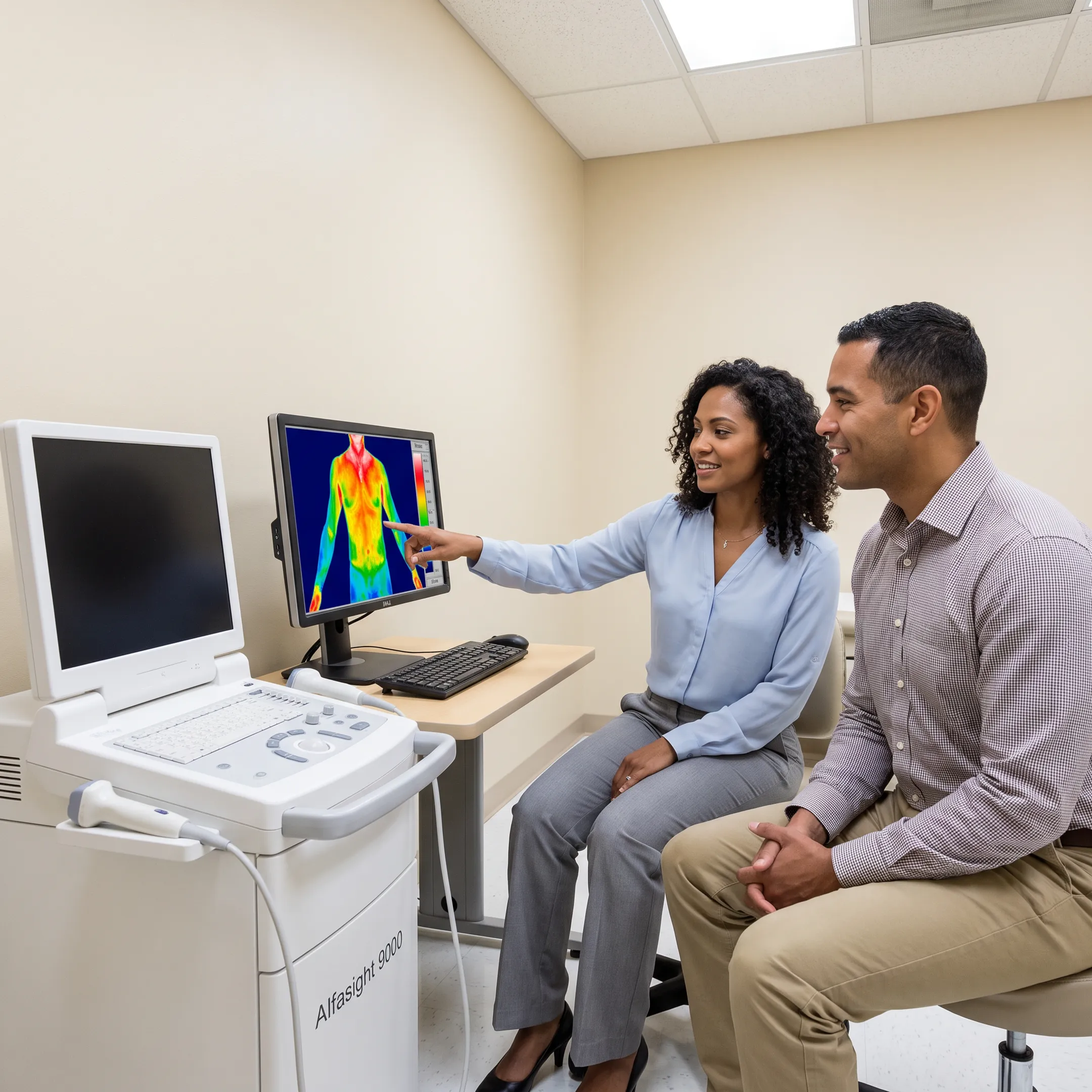 Thermography results reviewed during a personalized wellness consultation