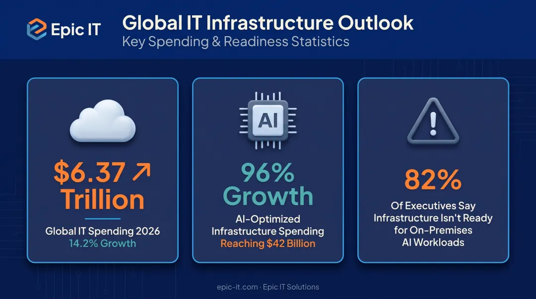 2026 IT infrastructure spending growth statistics and AI readiness gap