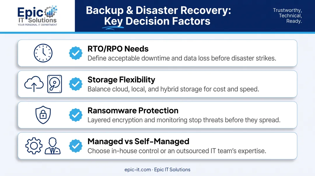 Four-factor checklist for choosing a backup and recovery solution