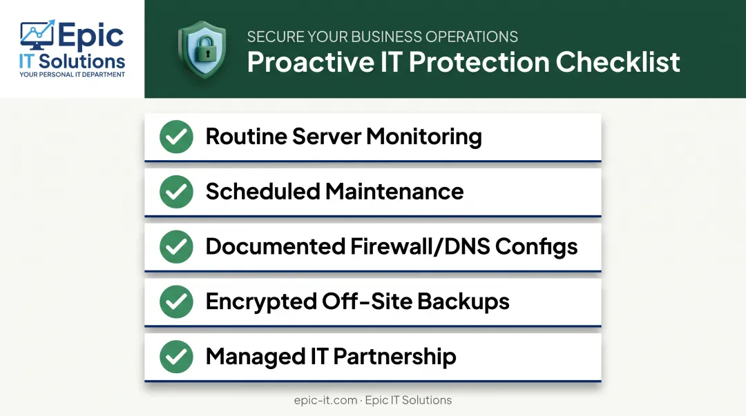 Server downtime prevention checklist for proactive IT maintenance strategy