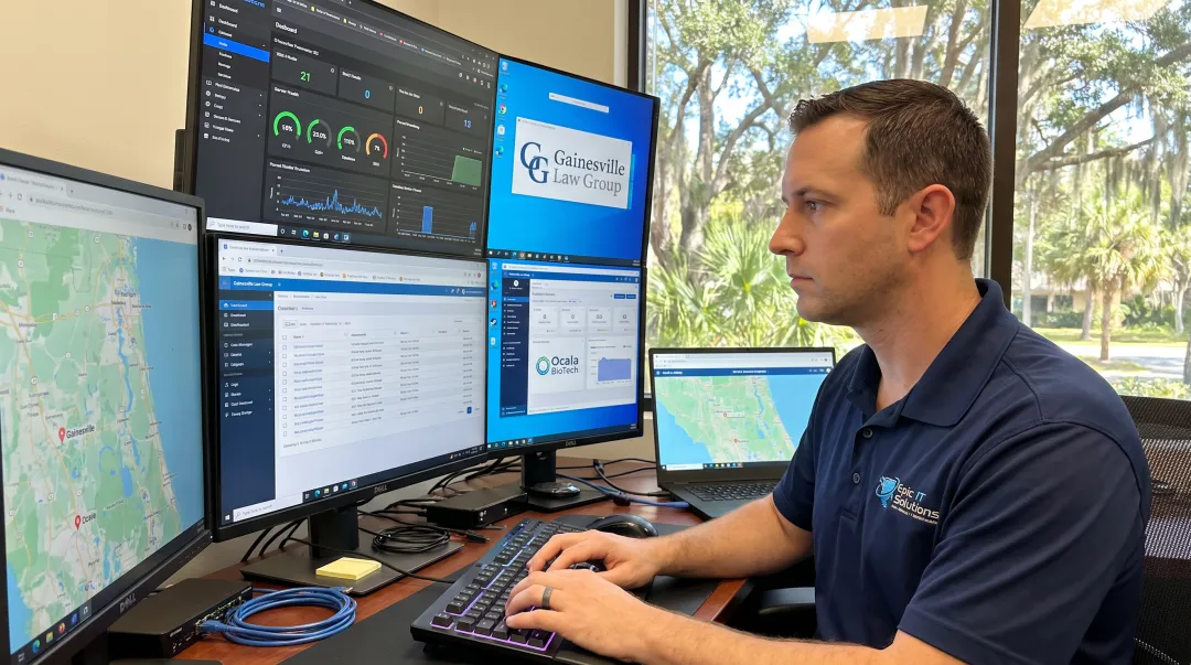 Epic IT Solutions technician managing client endpoint devices remotely