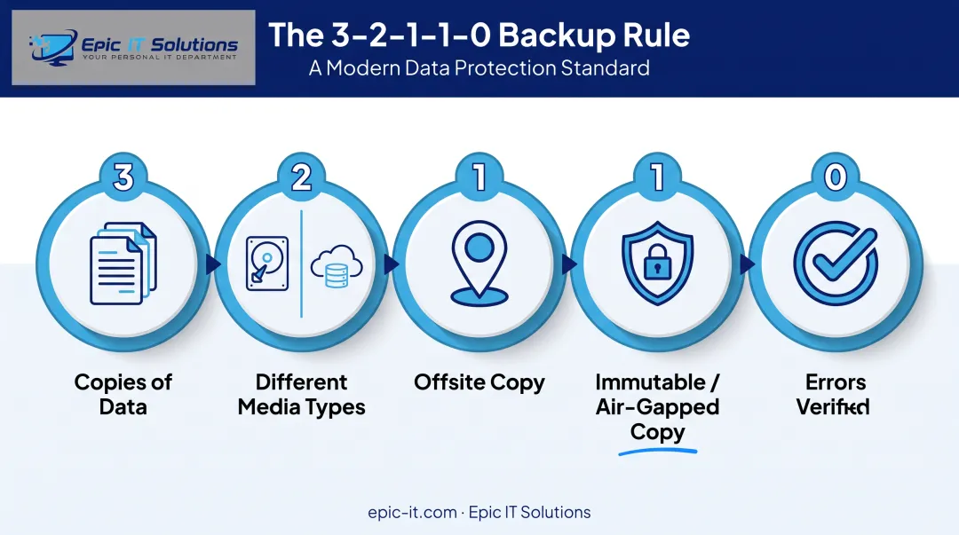 3-2-1-1-0 backup rule breakdown with copies media and testing