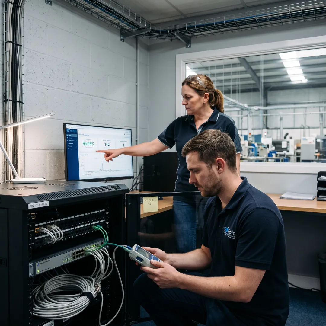 Technician supporting manufacturing business IT