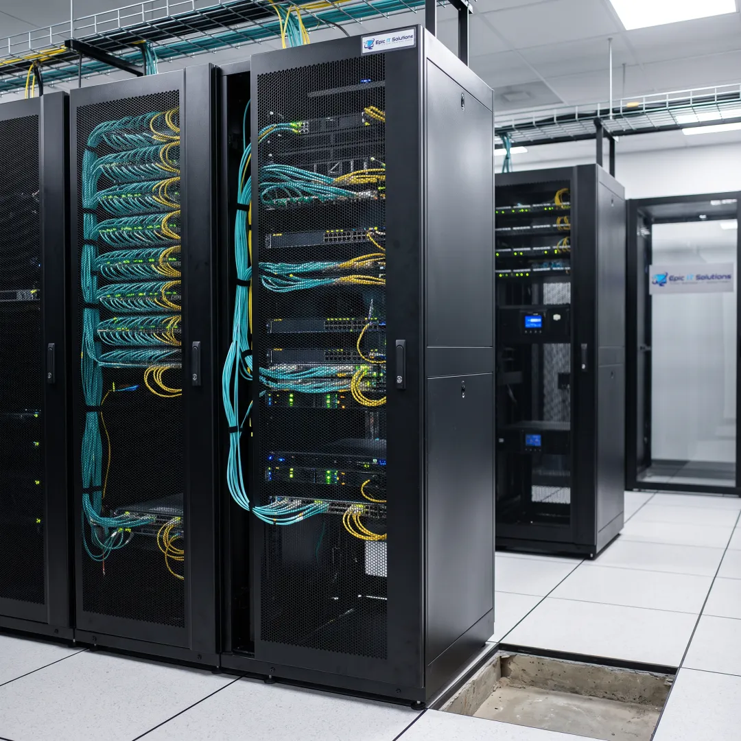 Organized rack servers in a colocation facility