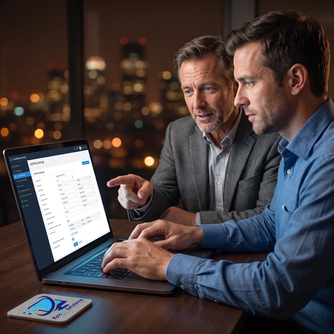 IT specialist configuring cloud phone tools