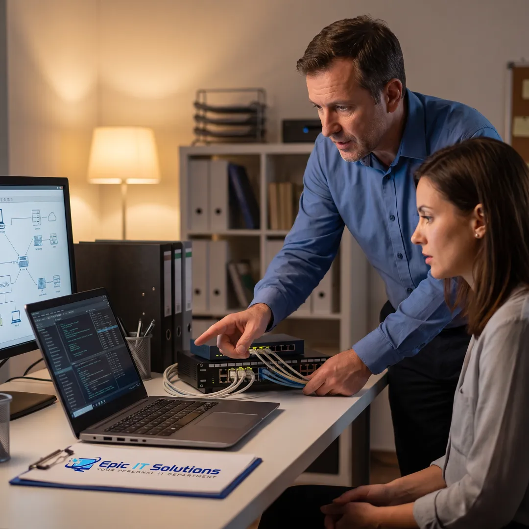 IT professional assisting a business client