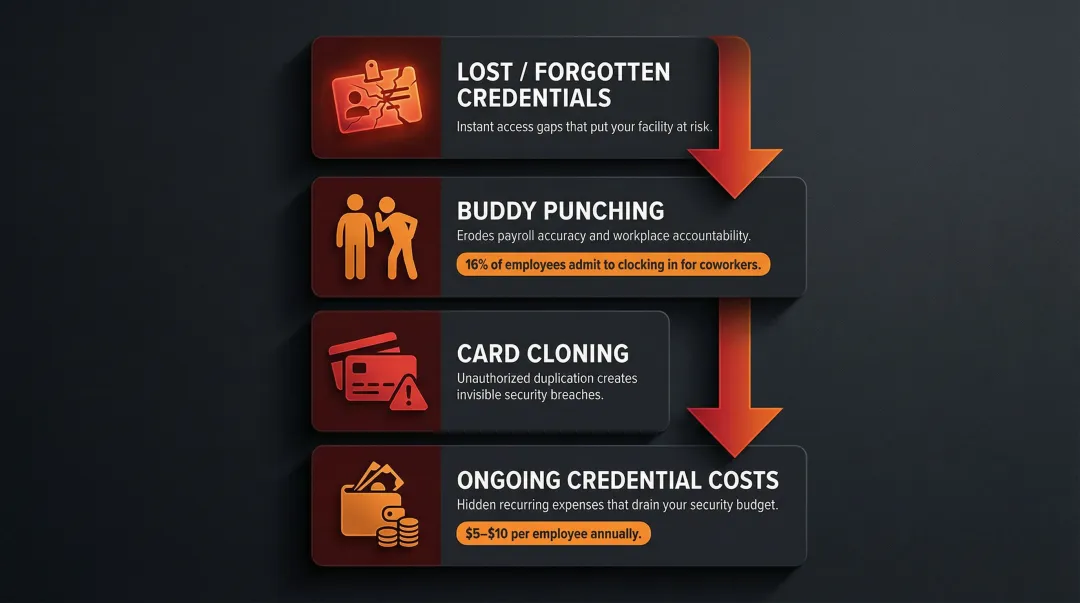 Four critical badge system vulnerabilities with cost and fraud statistics breakdown