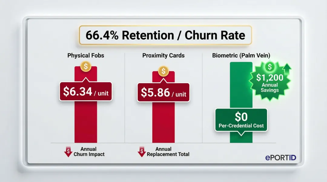 Gym credential replacement annual costs comparison across access system types