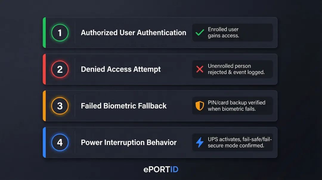 4 critical biometric system validation tests checklist before operational deployment