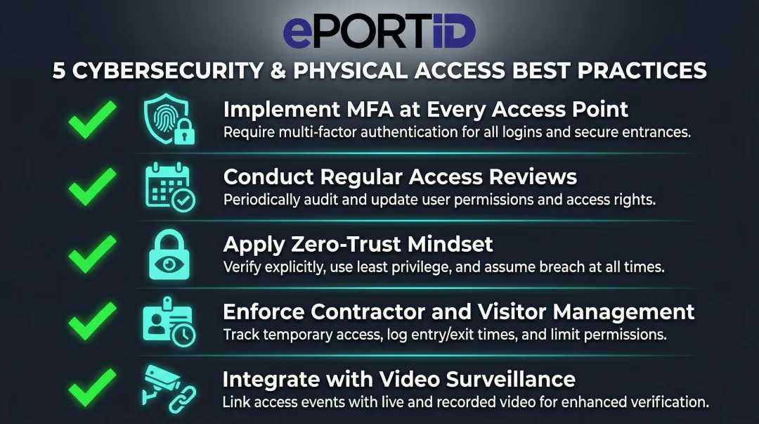 Five data center access control best practices checklist from MFA to surveillance integration