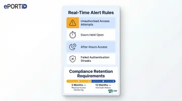 rack access control audit logging configuration and PCI DSS compliance retention requirements