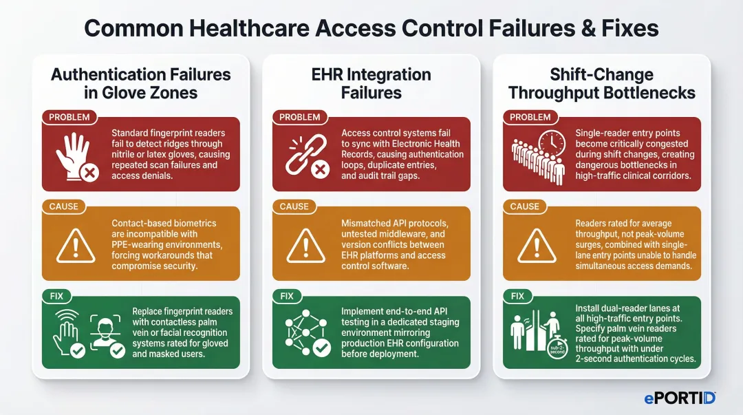 Three common hospital biometric installation problems and recommended fixes comparison