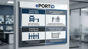 Chemical facility physical barrier types comparison chart with functions and security considerations