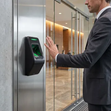 Biometric access control system at a commercial entry